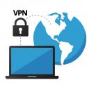 Illustration simple d'un VPN Ordinateur connecté à un VPN