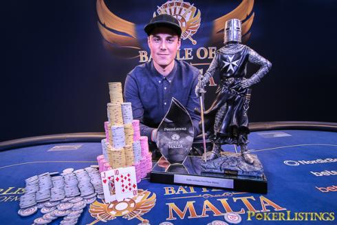 Le vainqueur de la Battle of Malta 2016 Robert Berglund (Suède) BOM 2016 vainqueur - Robert Berglund