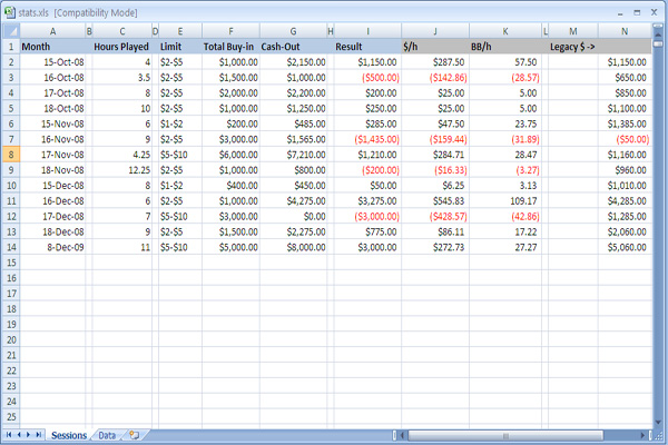 Excel poker calculator