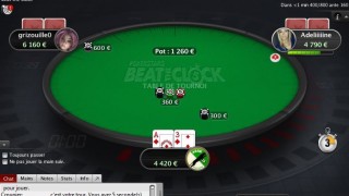 Une table de tournoi Beat the Clock en ligne.