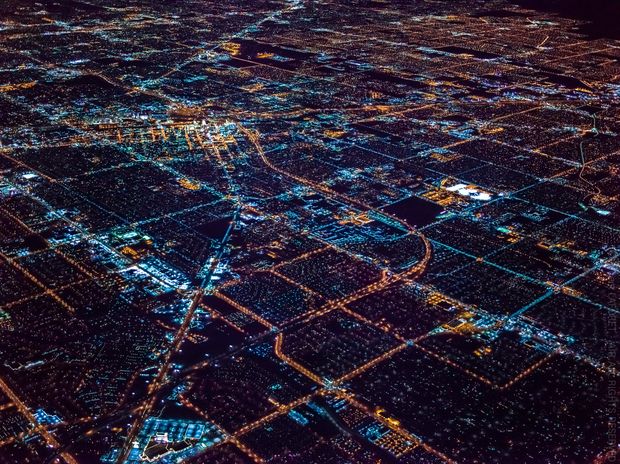 Las Vegas vue aérienne de nuit HD 27