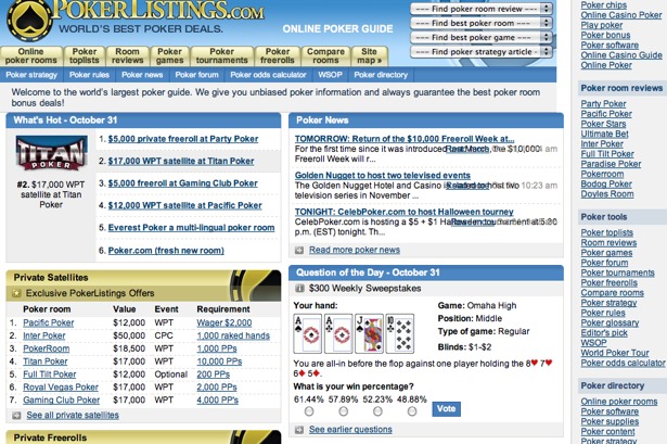 Vieux design PokerListings