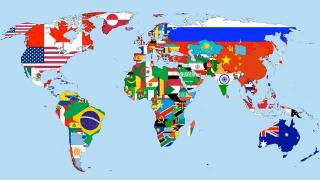 carte monde pays drapeau