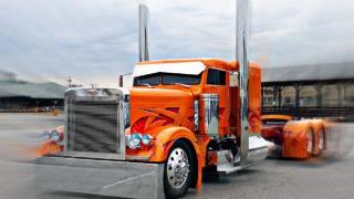 Camion Semi-remorque américain pour illustrer le semi-bluff au poker