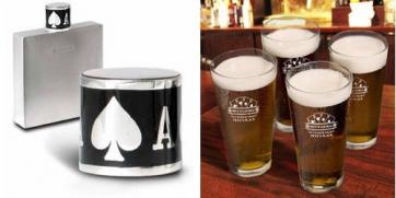 Fiole et verres poker