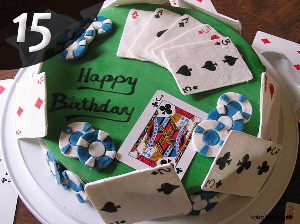 Gâteau anniversaire poker 15