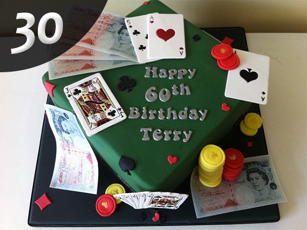 Poker birthday cake