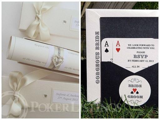 Invitations mariage poker